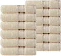 Cotton Craft Ultra Soft 12 Pack Wash Cloths 12x12 Ivory Weighs 2 Ounces Each by COTTONCRAFT