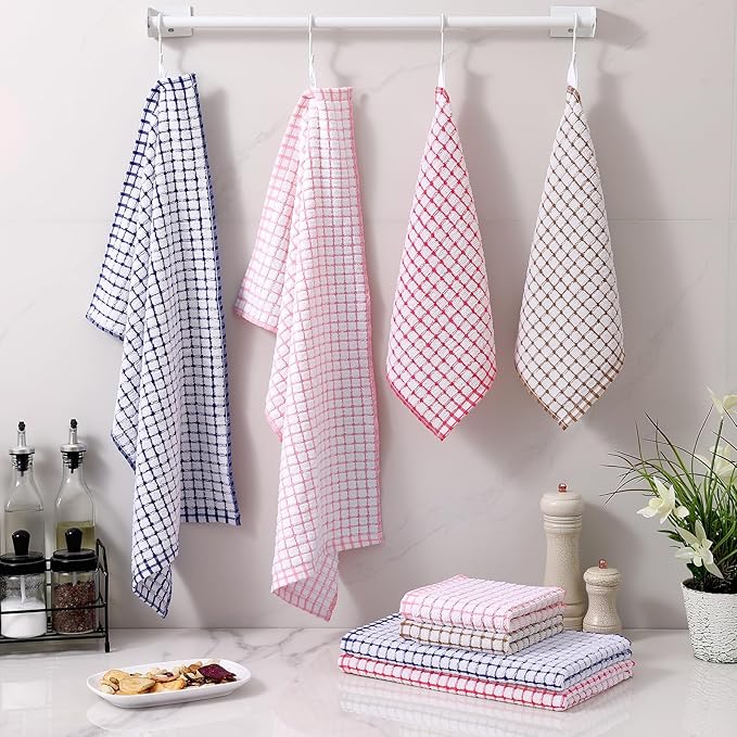 Homaxy Kitchen Towels and Dishcloths Set, 16 x 25 and 12 x 12 Inches, Super - Image 7