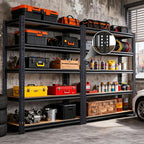 Garage Storage Shelves, 72''H Shelving Units and Storage, 2400 LBS Heavy Duty Shelving, Metal Garage Shelves for for Basement, Warehouse, Pantry, Closet, Kitchen - Image 2