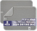 14.6*11.8 inch Microfiber Dish Drying Mat, 2 Compact Ultra Absorbent Dish Mat by Hydro2Go