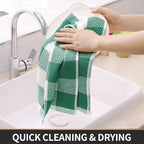 Homaxy 100% Cotton Waffle Weave Check Plaid Dish Cloths, 12 x 12 Inches - Image 5
