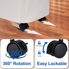 Slim Laundry Hamper with Lid and Wheels, Small Rolling Laundry Basket with - Image 4