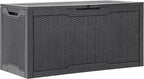 YITAHOME 100 Gallon Resin Deck Box, Weather Resistant Outdoor Storage Box, Lockable Indoor Outdoor Storage for Supplies and Essentials, Dark Gray by YITAHOME