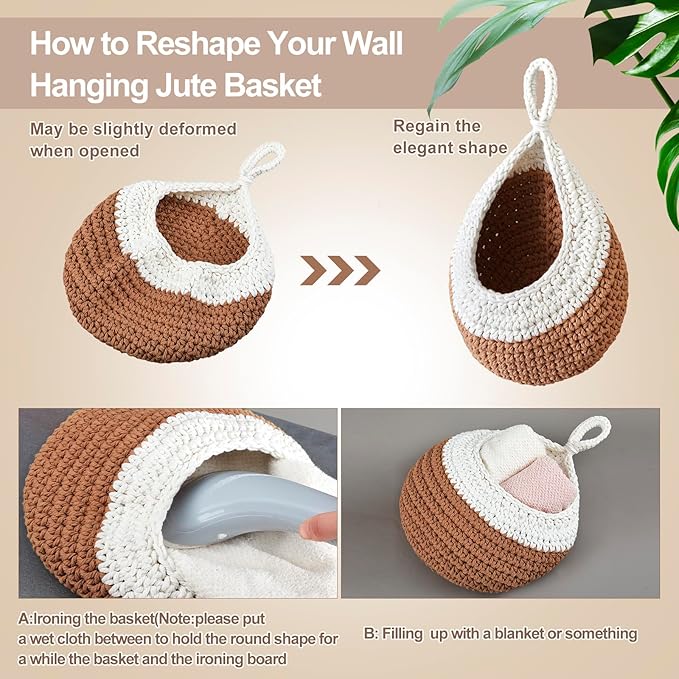 Honeydak Boho Decor Hanging Wall Baskets - Image 4