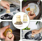 Bamboo Dish Brush Set with Holder - Image 6