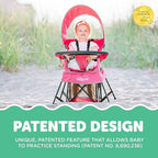 Baby Delight Go with Me Venture Portable Chair | Indoor and Outdoor | Sun Canopy | 3 Child Growth Stages | Pink - Image 5
