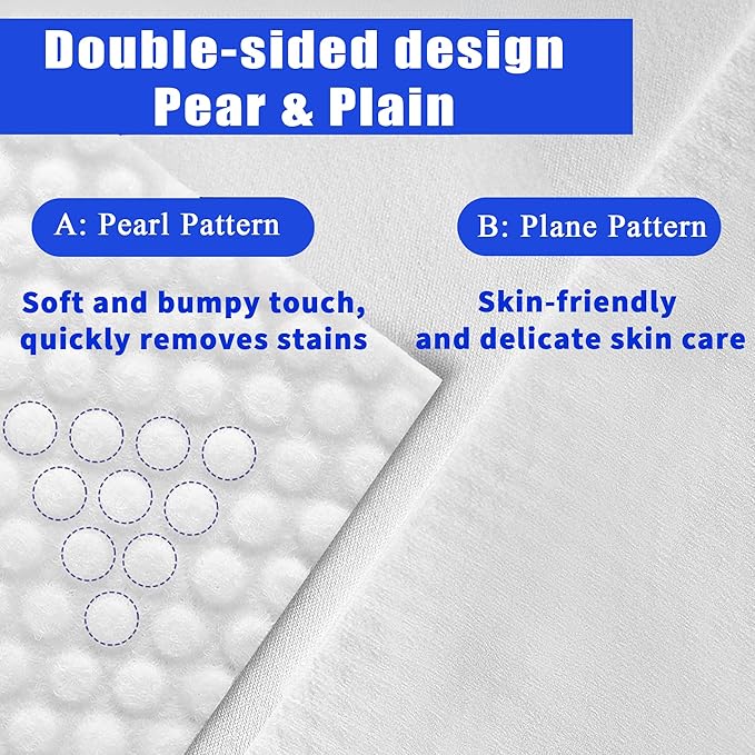 200 Count Disposable Face Towel, Dual-Textured Clean Wipes – Dry/Wet Use - Image 2