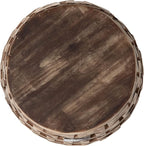 Balkene Home 62419 Maya Oval Rustic Garden Stool Wood Outdoor Seating & End Table Portable Adaptable Outdoor Furniture - Seasoned Patina Finish - Image 4