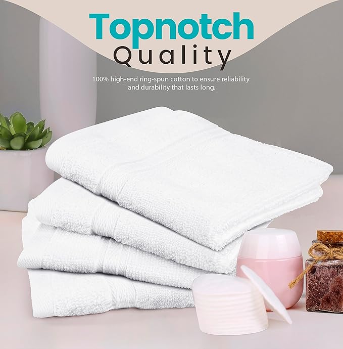 Towel and Linen Mart 100% Cotton- Wash Cloth Set -Pack of 4, Quick Dry - Image 3