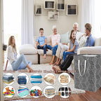 Waterproof Laundry Hamper Collapsible Laundry Basket Leather Handle Laundry Bag - Image 5