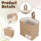 Small Cotton and Linen Hanging Storage Basket Wall Hanging Storage Bags - Image 5