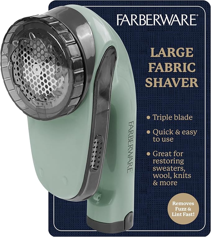 Farberware Large Lint Remover Fabric Shaver – Battery Operated Lint Shaver by BestBrands