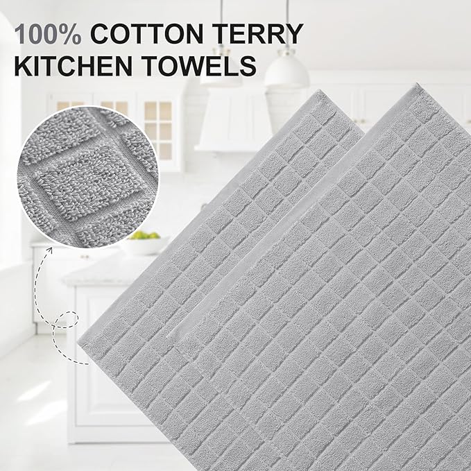 Homaxy Premium Cotton Kitchen Towels 16"x 28", Large Natural Ring Spun 390 GSM - Image 2