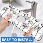 Water Lily Flower Kitchen Sink Splash Guard Mat Absorbent Fast Drying Mat - Image 6