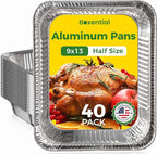 9x13 Aluminum Pans, Extra Heavy Duty Half Size Disposable Aluminum Foil Pans by Unknown