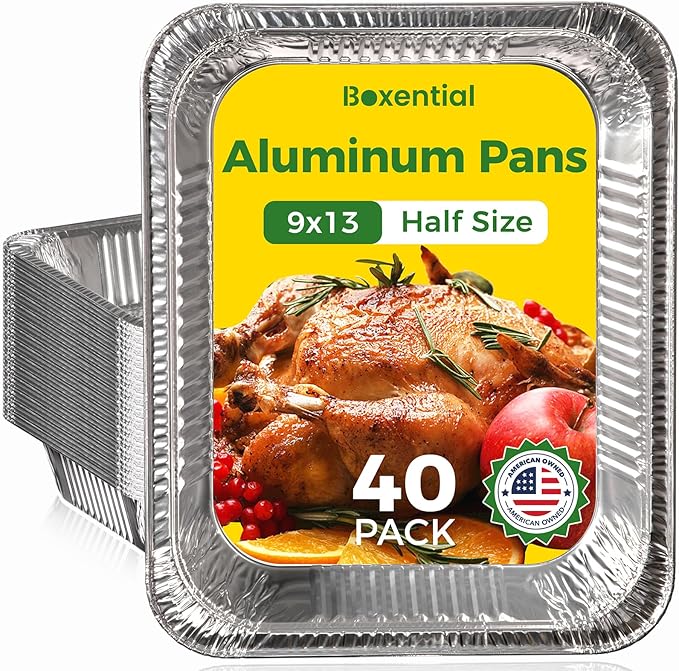 9x13 Aluminum Pans, Extra Heavy Duty Half Size Disposable Aluminum Foil Pans by Unknown