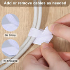 100 Pcs Hook and Loop Cable Ties, Self Adhesive Cable Management Desktop Cable - Image 6