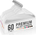 HOUSE DAY White Velvet Hangers 60 Pack, Non Slip Clothes Felt Hanger Heavy Duty by HOUSEDAY