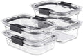 Rubbermaid Brilliance Glass Food Storage set of 4 containers 8 total pieces by Rubbermaid