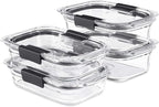 Rubbermaid Brilliance Glass Food Storage set of 4 containers 8 total pieces by Rubbermaid