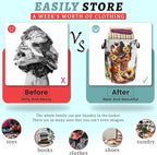 Retro Cows Laundry Basket Western Cowboy Foldable Funny Laundry Hamper Oxford - Image 3