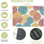 Abstract Floral Elements Dish Drying Mat Artifical Floral Kitchen Mat 16"x24" - Image 4
