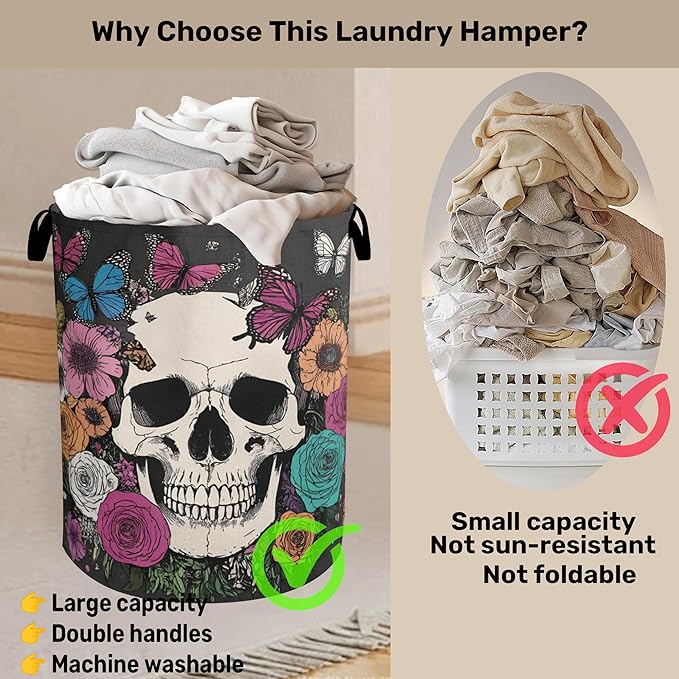 Skull Gothic Laundry Hamper - Image 3