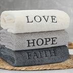 3 Pcs Faith Hope Love Farmhouse Decorative Hand Towels - Image 5