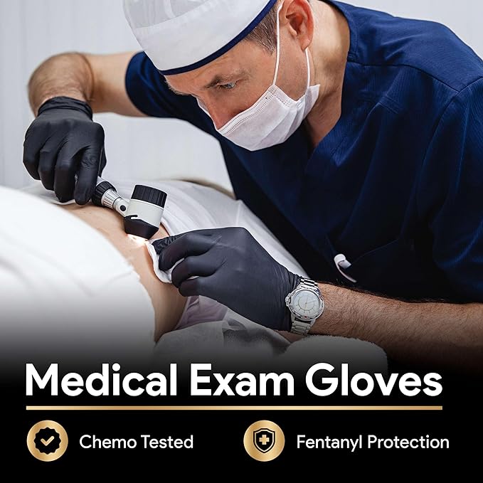 FifthPulse 6 Mil Black Nitrile Gloves, Heavy Duty Mechanic and Food Grade Glove - Image 5