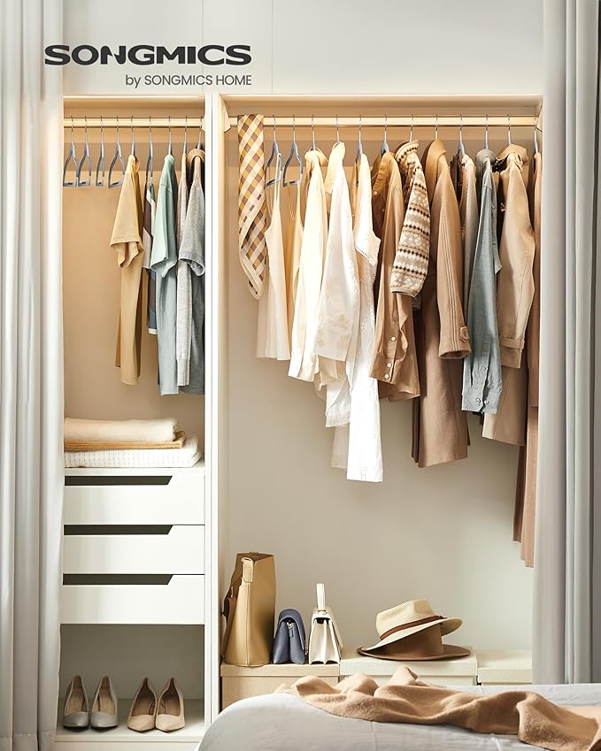 SONGMICS Clothes Hangers, Space-Saving, Light Gray and Dark Gray UCRF50G - Image 2