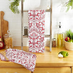 DII Cotton Dish Towel Set Damask Print, Tango Red - Image 6