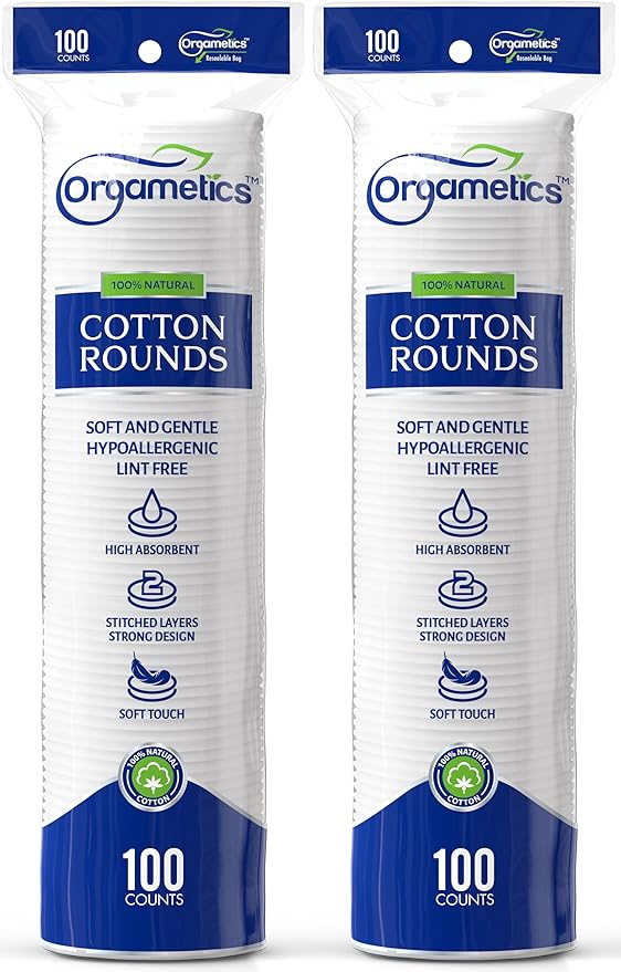 Orgametics Cotton Rounds, 100% Natural Turkish Cotton Premium Makeup Remover by Orgametics
