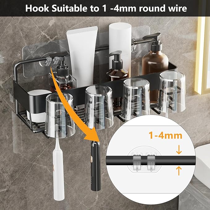 12 Pack Shower Caddy Adhesive Hooks Replacement, Shower Shelf Adhesive - Image 3