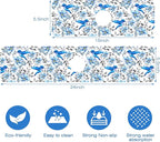 Kitchen Sink Splash Guard Faucet Mat Blue Floral and Hummingbird Absorbent Fast - Image 3
