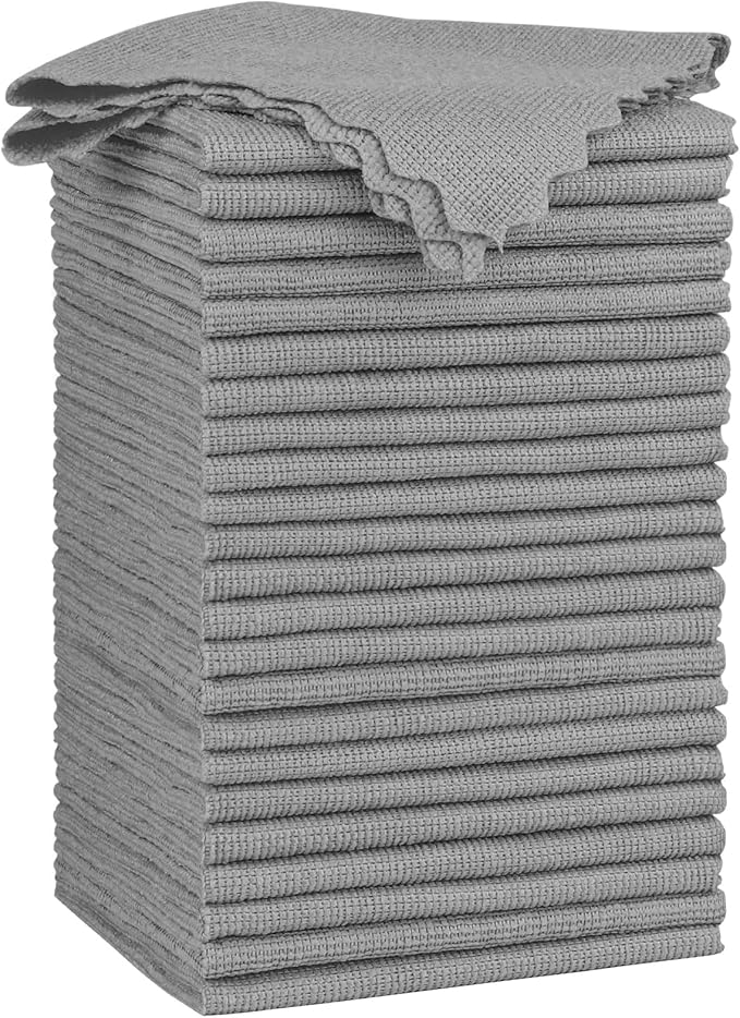 Orighty Grey Microfiber Cleaning Cloth, 24 Pack Highly Absorbent Cleaning Rags by AllRightinOrighty