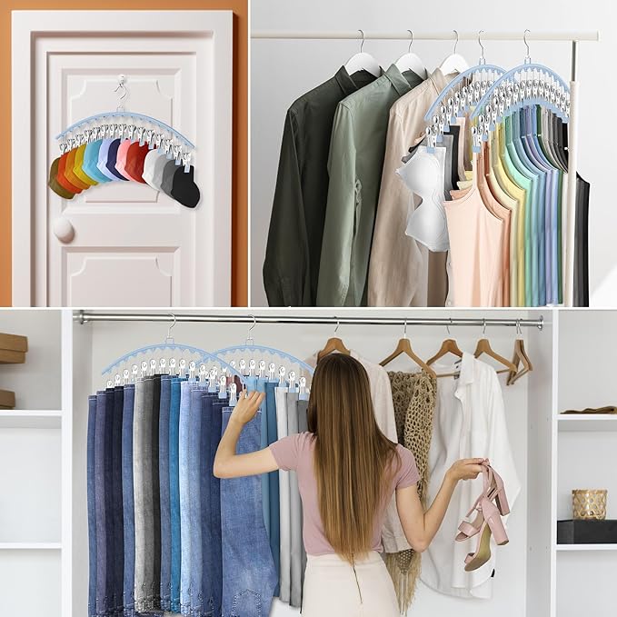6 Pack Legging Organizer for Closet Hanging, Pants Hangers - Image 7