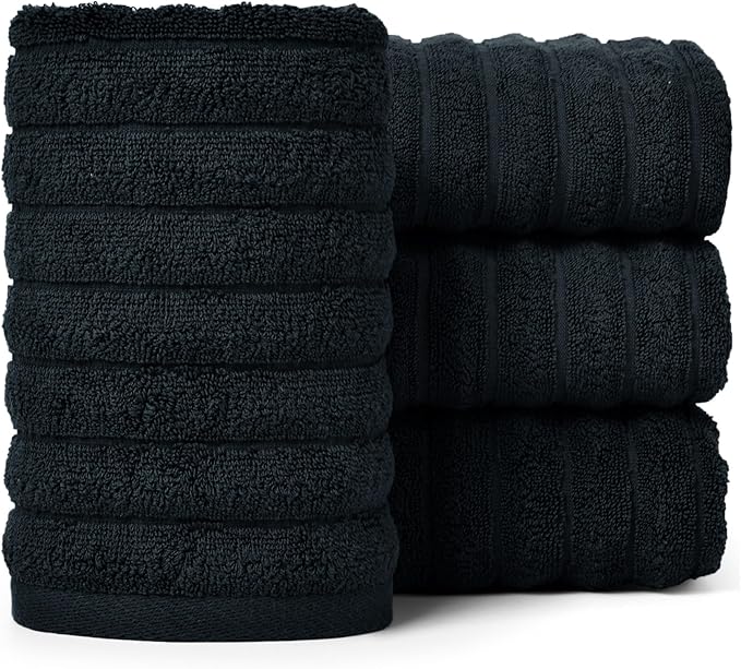 Jacquotha 4-Pack Bathroom Hand Towels Ribbed – Guest Room & Spa Premium Cotton by Jacquotha