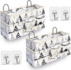2pcs Large Wall Hanging Organizer Bag, Linen Fabric Door Hanging Storage Baskets by KANRICHU