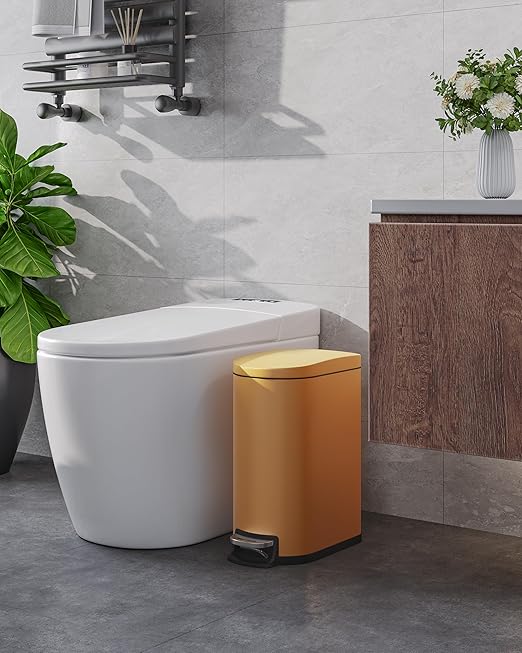 Garvee 2.6 gal / 10 L Metal Bathroom Trash Can - Image 2
