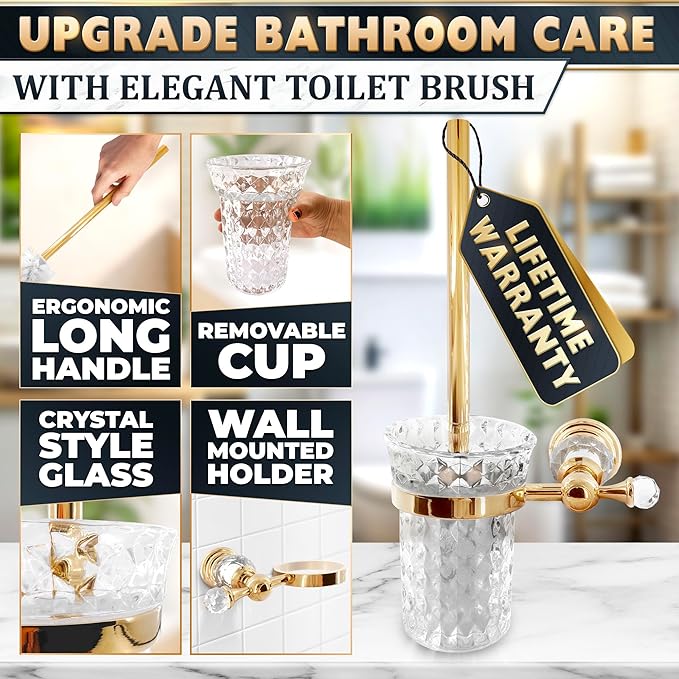 Gold Stainless Steel Toilet Brush - Image 5