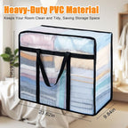 4 Pack Clear Blanket Storage Bags, 75L Plastic Comforter Clothes Storage Bags - Image 5
