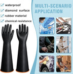22" Chemical Resistant Gloves, Reusable Heavy Duty Long Rubber Glove, - Image 7