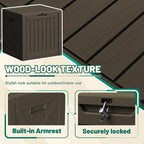 Devoko 40 Gallon Deck Box Outdoor Storage Box Waterproof for Patio, Large Outdoor Storage Bench Lockable for Outside (Deep Brown, 40 Gallon) - Image 2