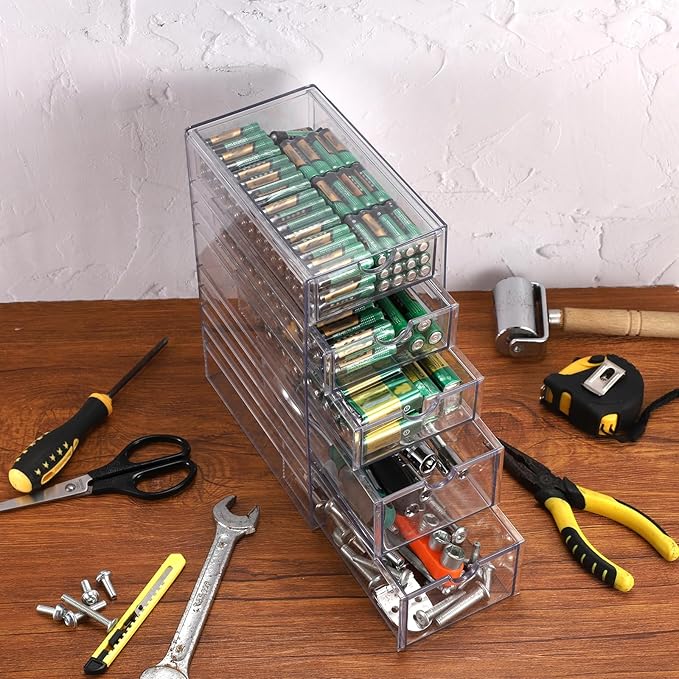 BTSKY Clear Plastic Battery Storage Organizer - Image 7