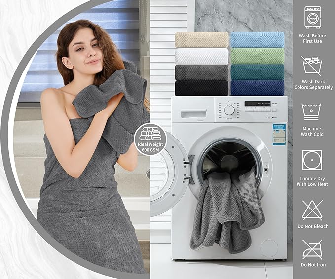 Extra Large Bath Towel Set of 4, Oversized Bath Sheet Super Soft Highly - Image 5
