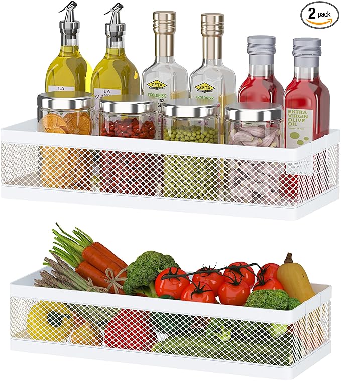 PUSDON Hanging Storage Baskets Organizer Wall Mount, Metal Wire Storage Bin Rack by PUSDON