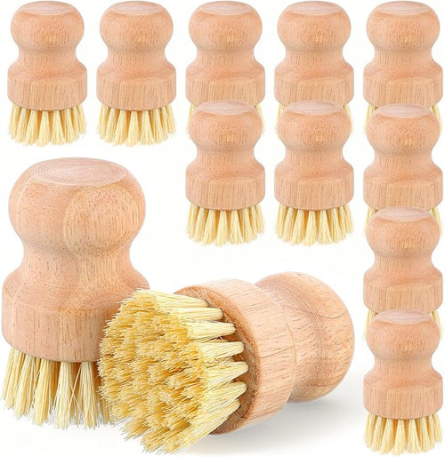 12 Packs Bamboo Scrub Brush for Dishes, Wooden Dish Scrubber for Pots, Pans & by Unknown
