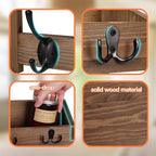 AMBIRD Wall Hooks with Shelf, 26.57 Inch Entryway Wood Coat Hooks - Image 7