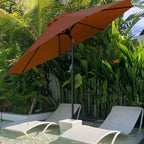 Sunnyglade 9' Patio Umbrella Outdoor Table Umbrella with 8 Sturdy Ribs（Brown） - Image 6