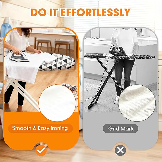 Ironing Board Cover and Pad, 18x49 Extra Wide Thick Iron Padding, Scorch & - Image 4